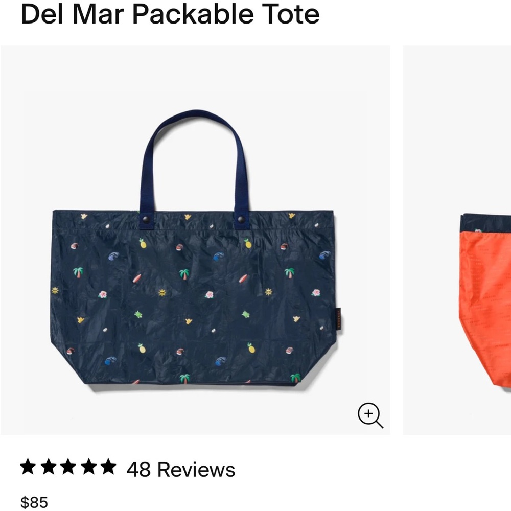 LO & SONS Del Mar Large Packable Tote Navy Hawaii Emoji